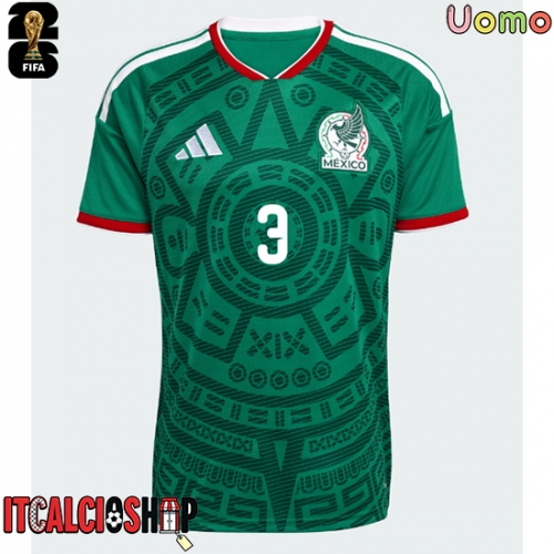 Messico Cesar Montes #3 Prima Maglia Mondiali 2026 Manica Corta